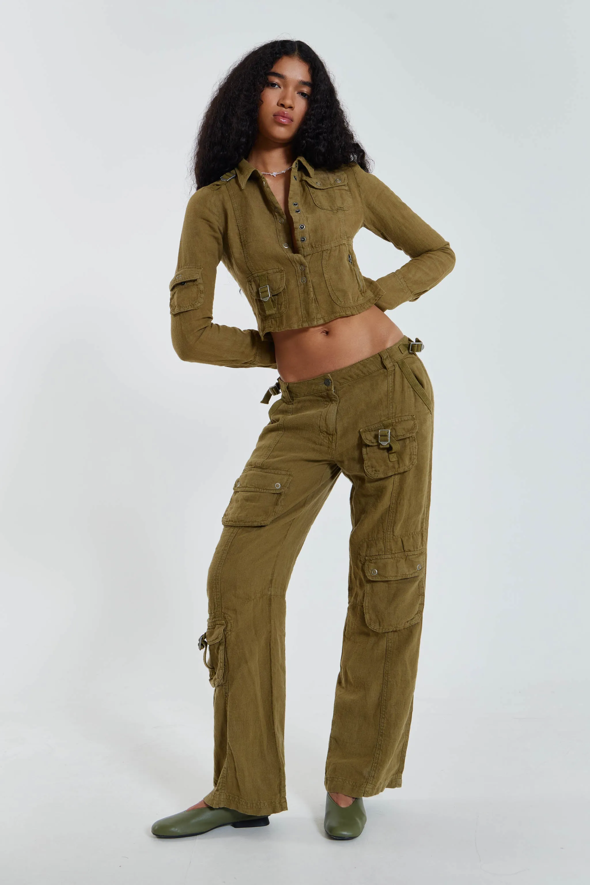 Devon Linen Cargo Trousers