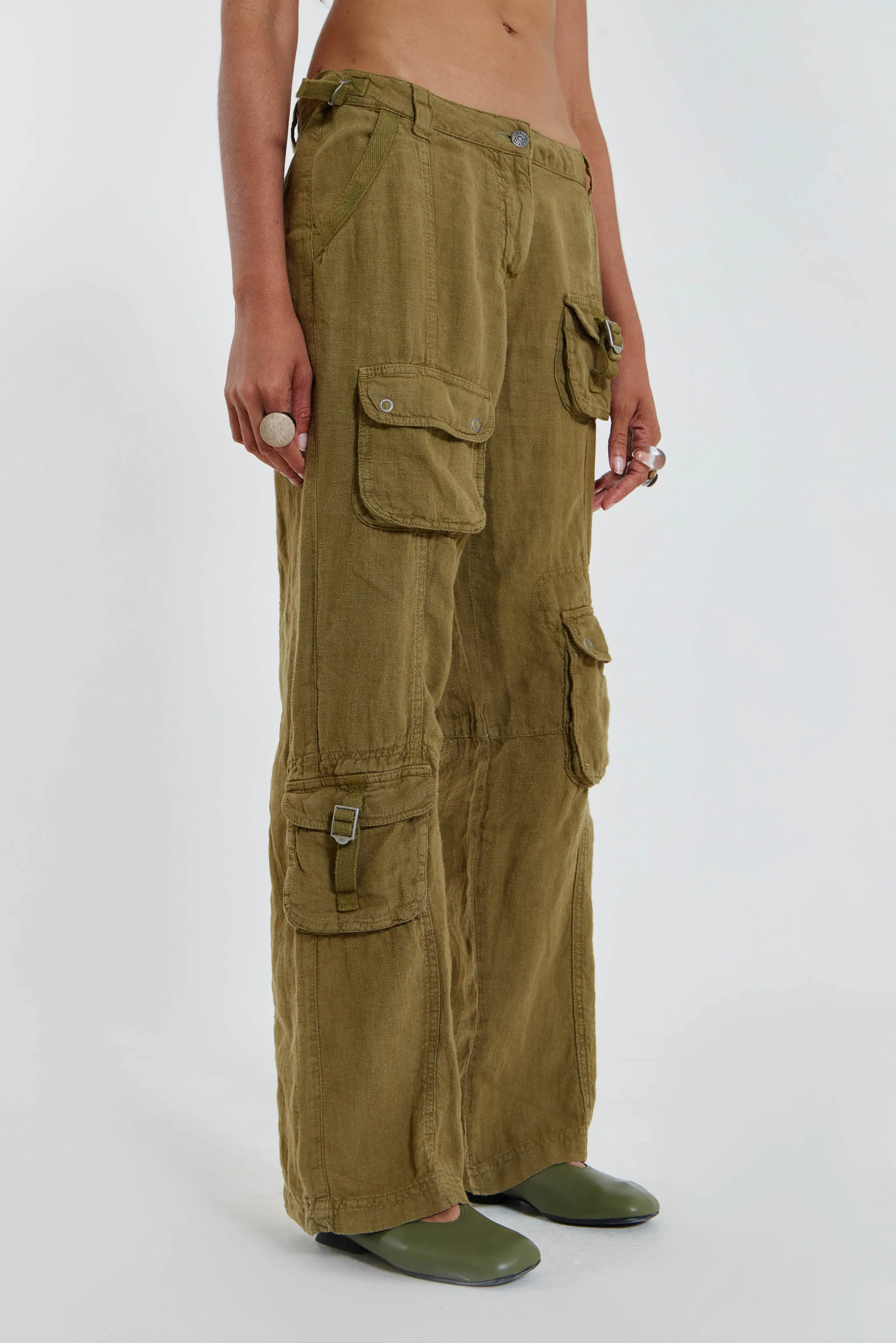 Devon Linen Cargo Trousers