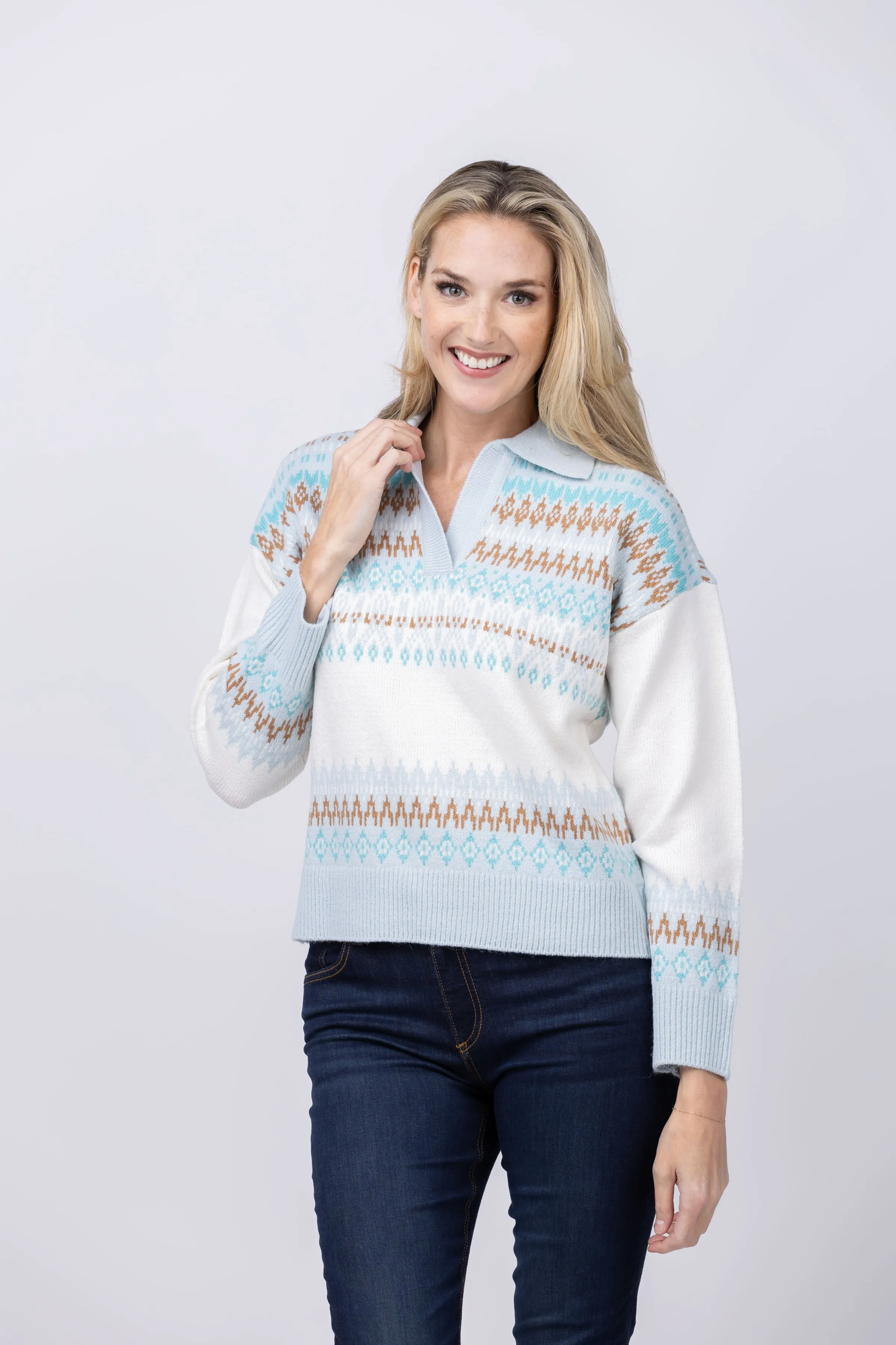 DH New York Sweater in Dew Crop Combo