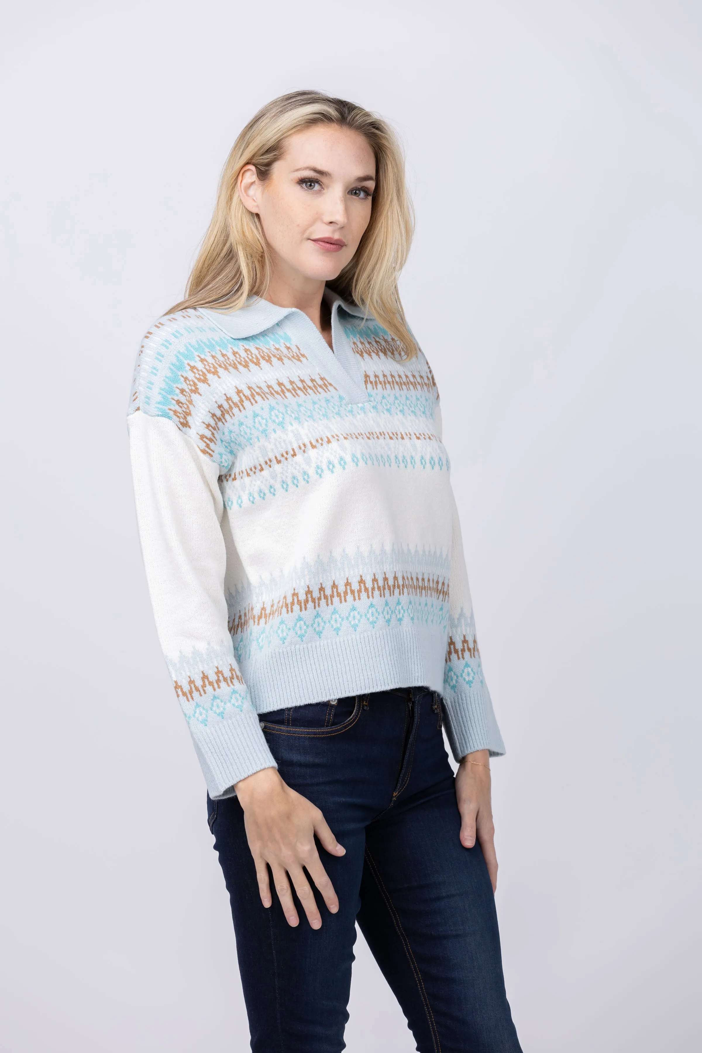 DH New York Sweater in Dew Crop Combo