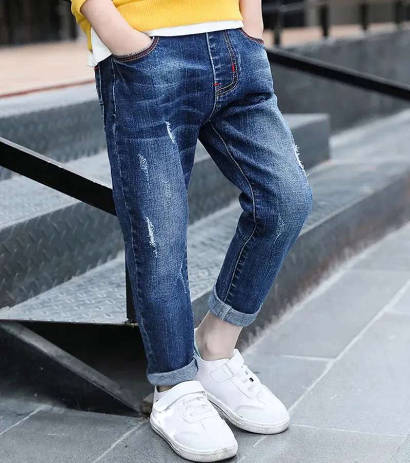 DIIMUU Kids Clothing Boys Children Straight Denim Pants Spring Autumn Long Trousers Teenage Baby Casual Straght Trousers