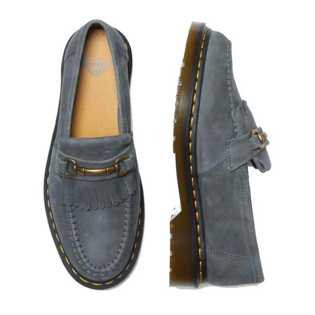 Dr Martens Adrian Snaffle Loafer Washed Denim Tumbled Nubuck