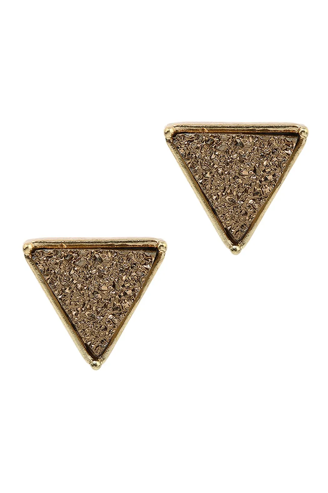 Druzy Triangle Post Earrings