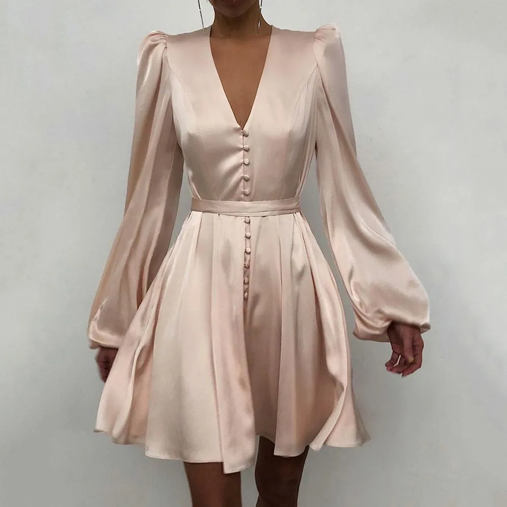 Dunnmall Elegant in Satin Mini Dress