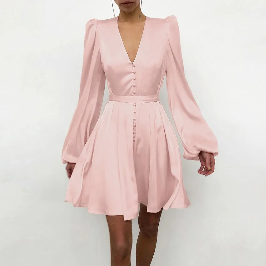 Dunnmall Elegant in Satin Mini Dress