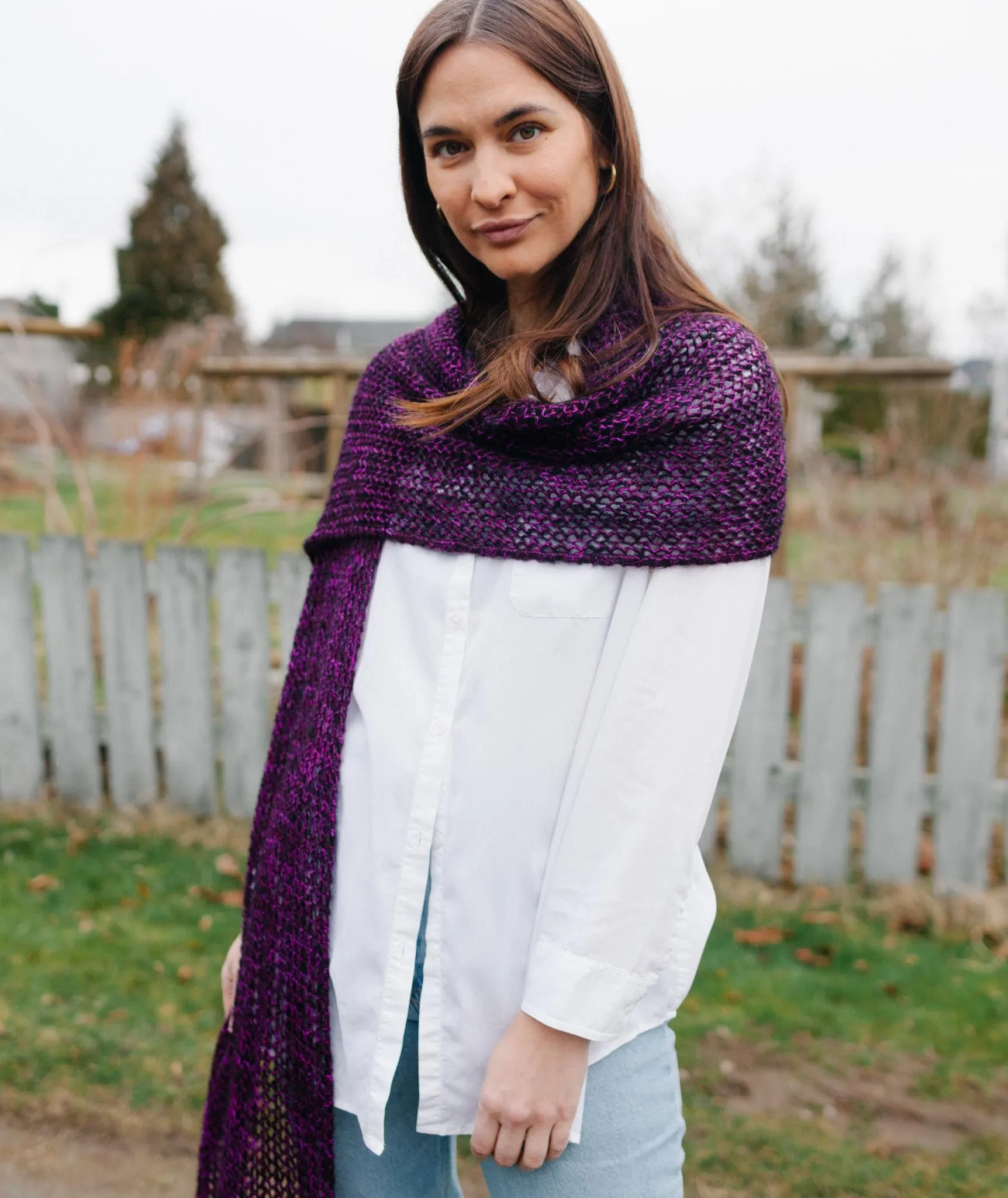 Easy Eyelet Scarf Using Madelinetosh Tosh Merino Light and ITO Sensai