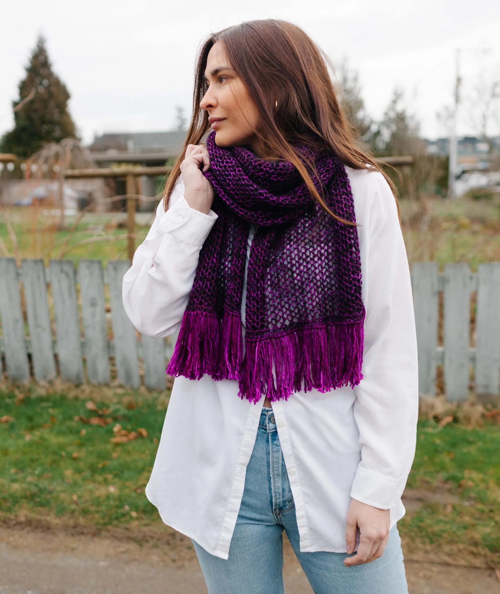 Easy Eyelet Scarf Using Madelinetosh Tosh Merino Light and ITO Sensai