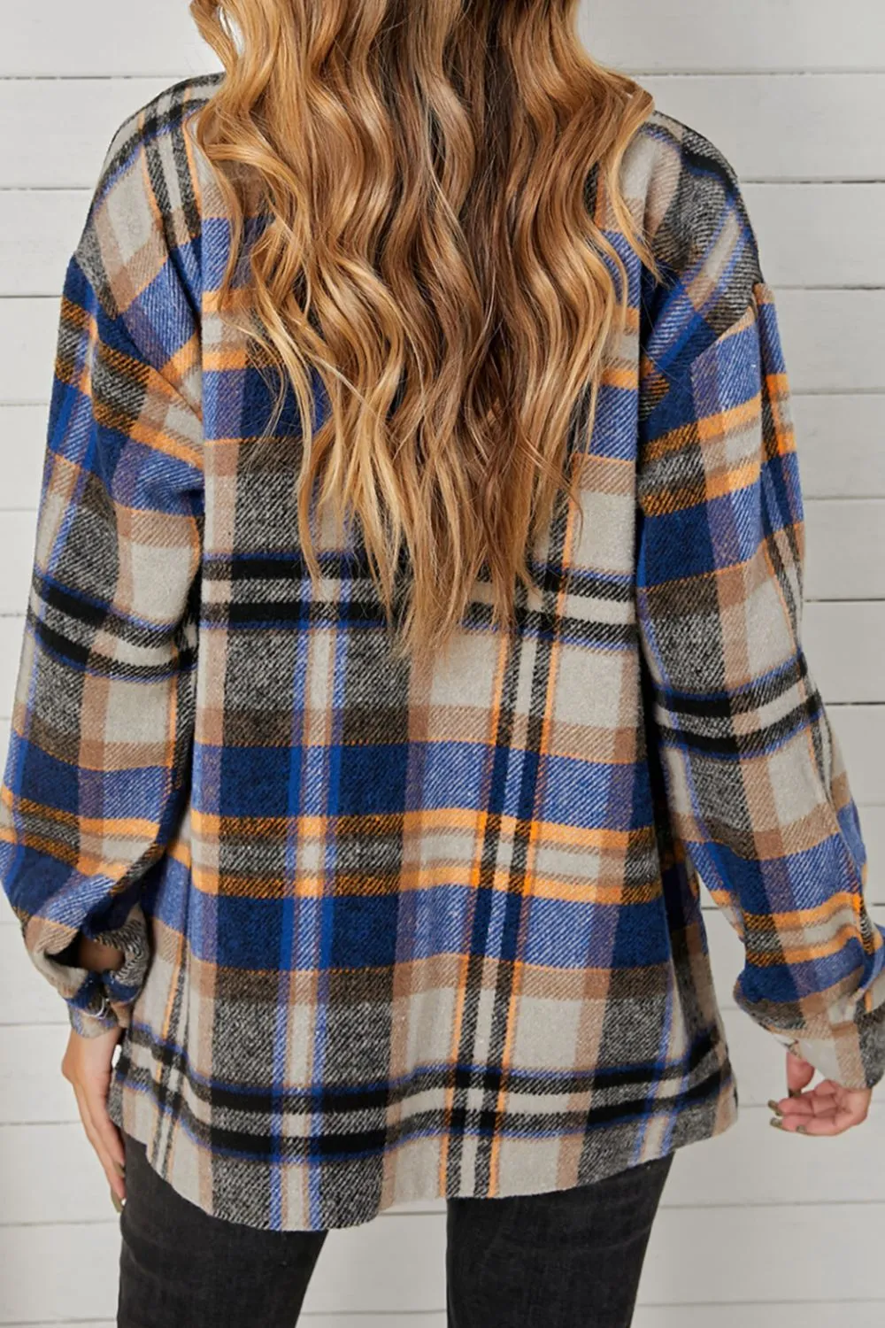 Emmie Plaid Pocketed Button Down Shacket