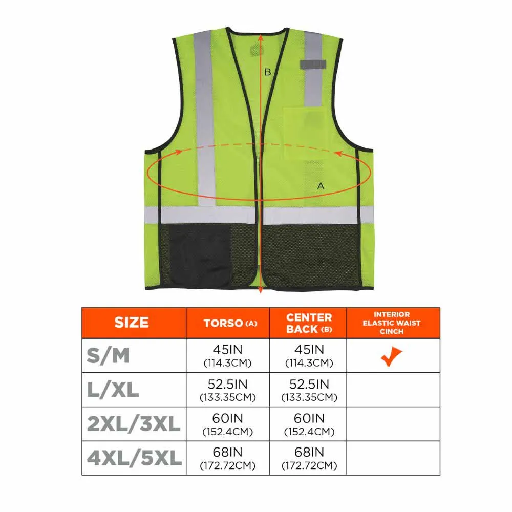 Ergodyne 23013 8210ZBK S/M Lime Hi Vis Safety Vest