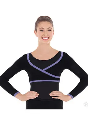 Eurotard 72510 Womens Soft Knit Two Tone Mock Wrap Mini Ballet Sweater