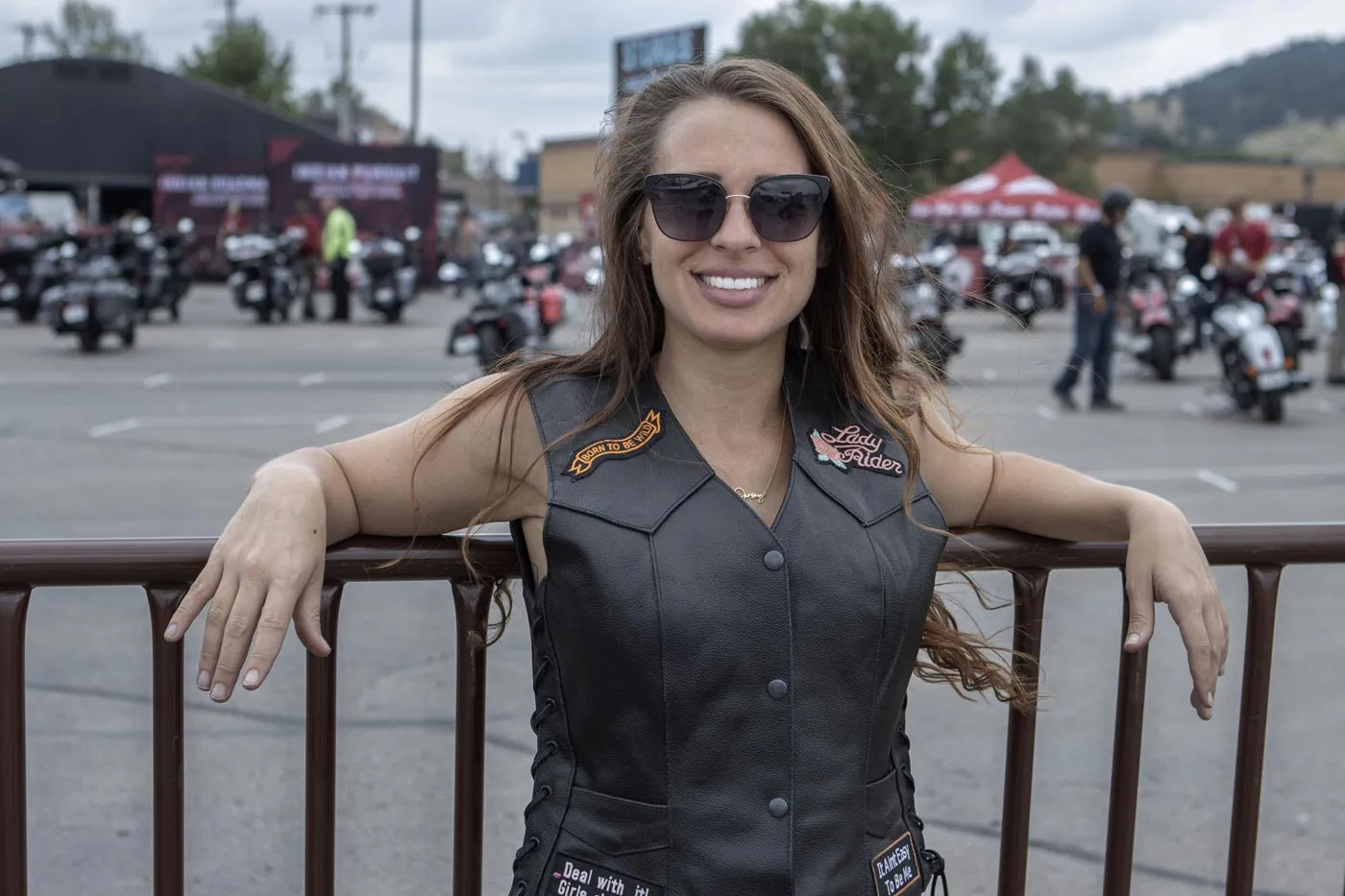 Event Leather | Genuine Leather Motorcycle Vest for Women w/ 9 Patches & 4 Pockets | Biker Vests w/ Conceal Carry ELL4900