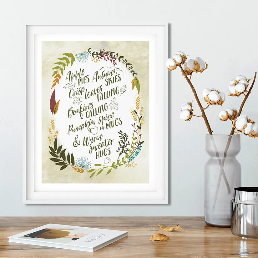 Fall / Autumn / Pumpkin Spice Art Poster Print