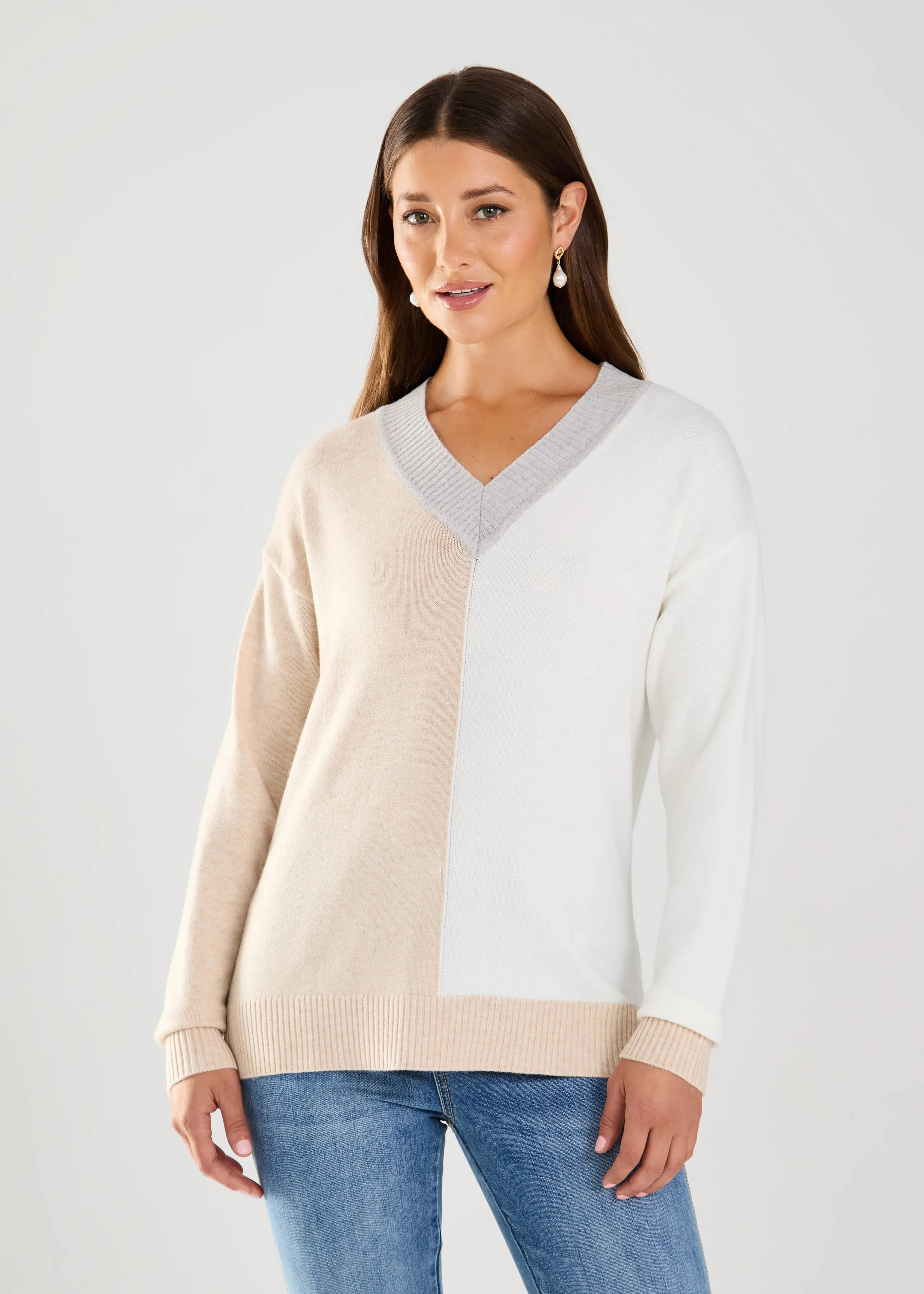 FDJ Long-Sleeve Color Block Sweater