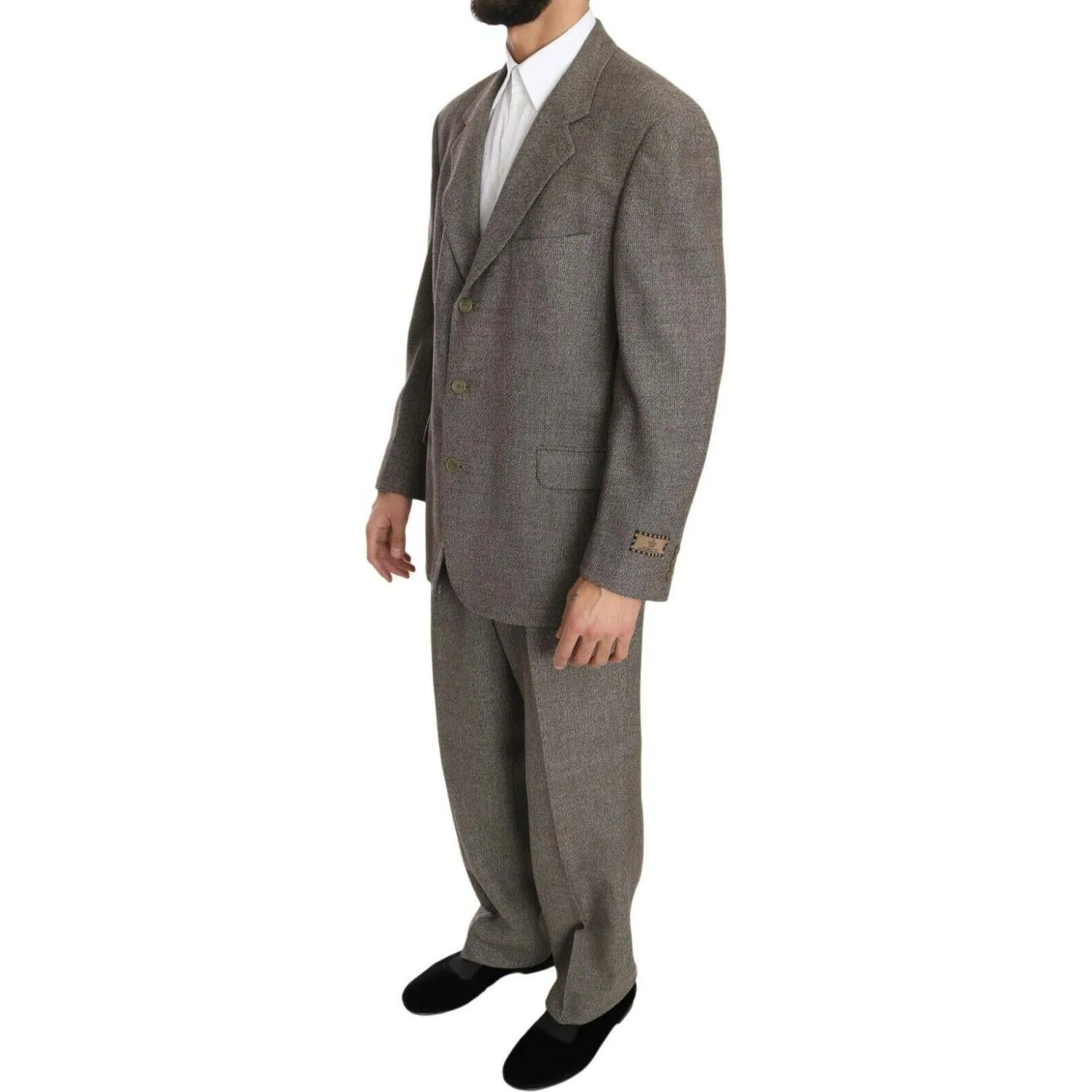 Fendi Elegant Light Brown Wool Men's Suit