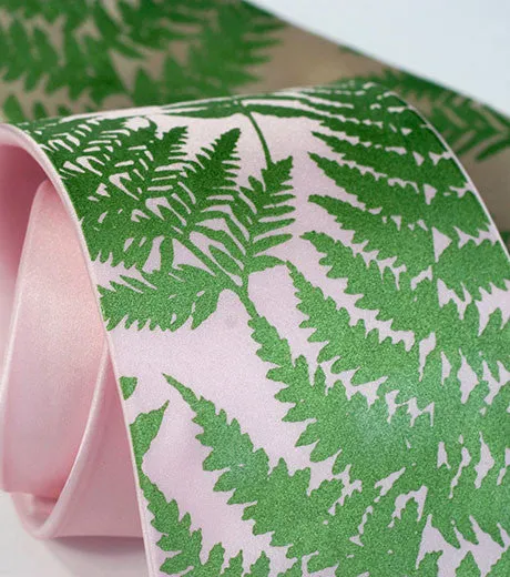 Fern Necktie. Leaf Print Tie