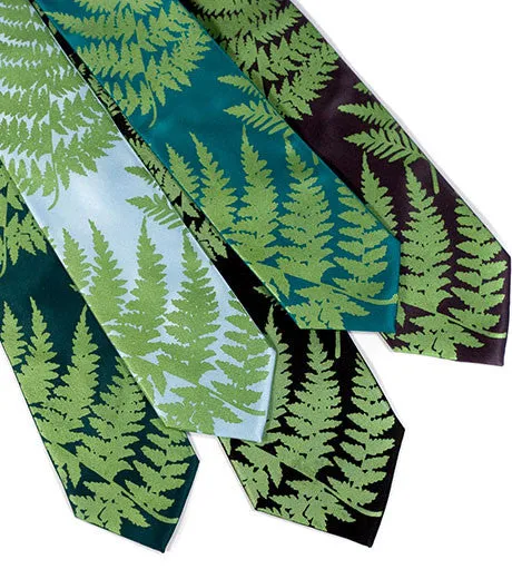 Fern Necktie. Leaf Print Tie