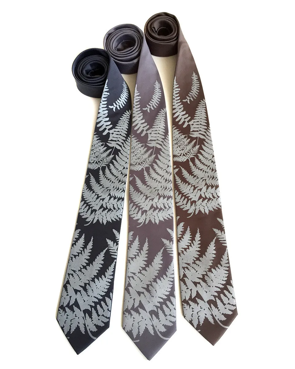 Fern Necktie. Leaf Print Tie