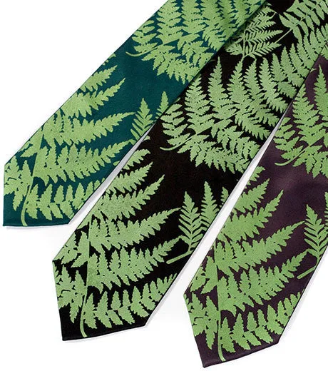 Fern Necktie. Leaf Print Tie