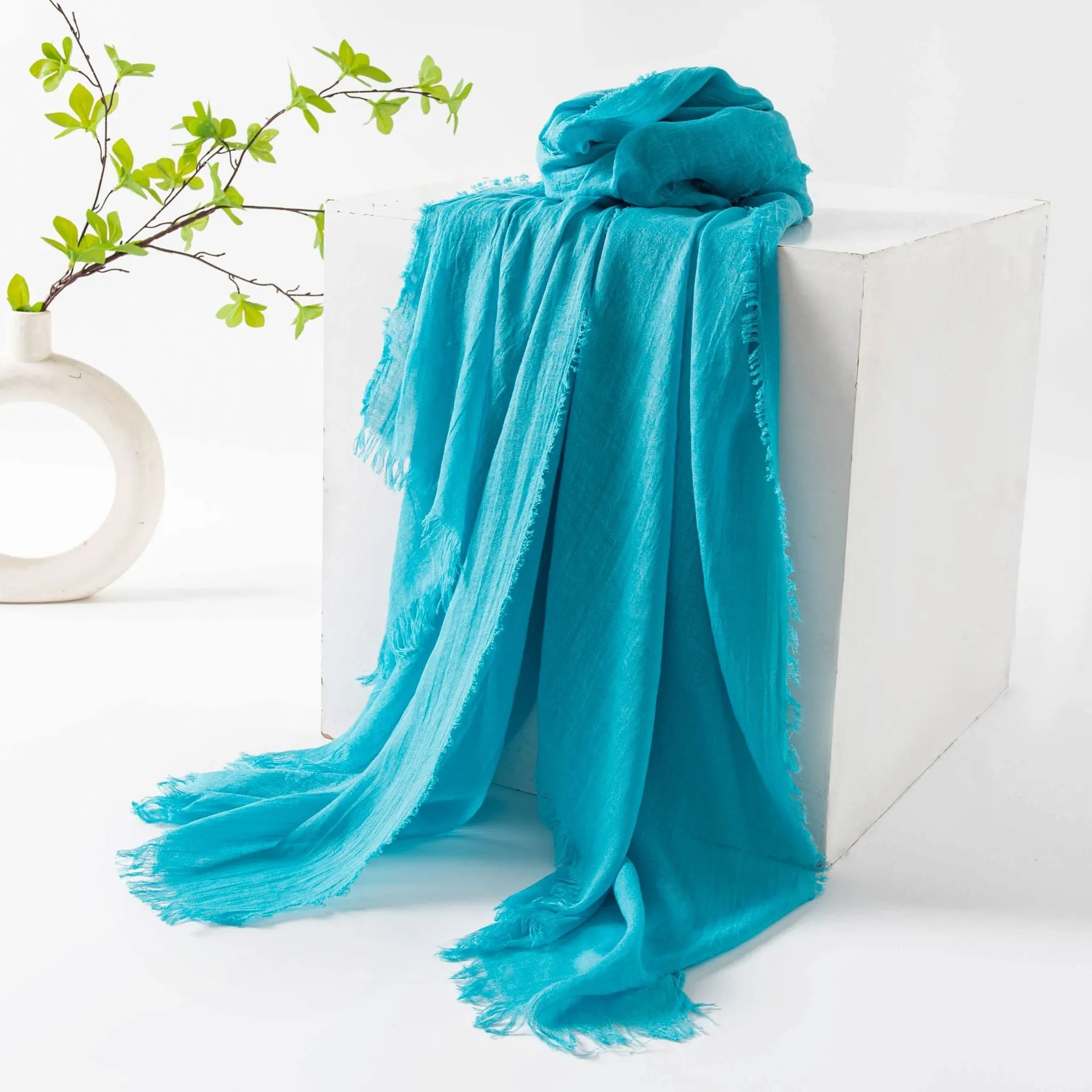 FH24-5559 Cotton and linen scarf for women in spring and autumn hijab  plain hijab  hijab/tudung