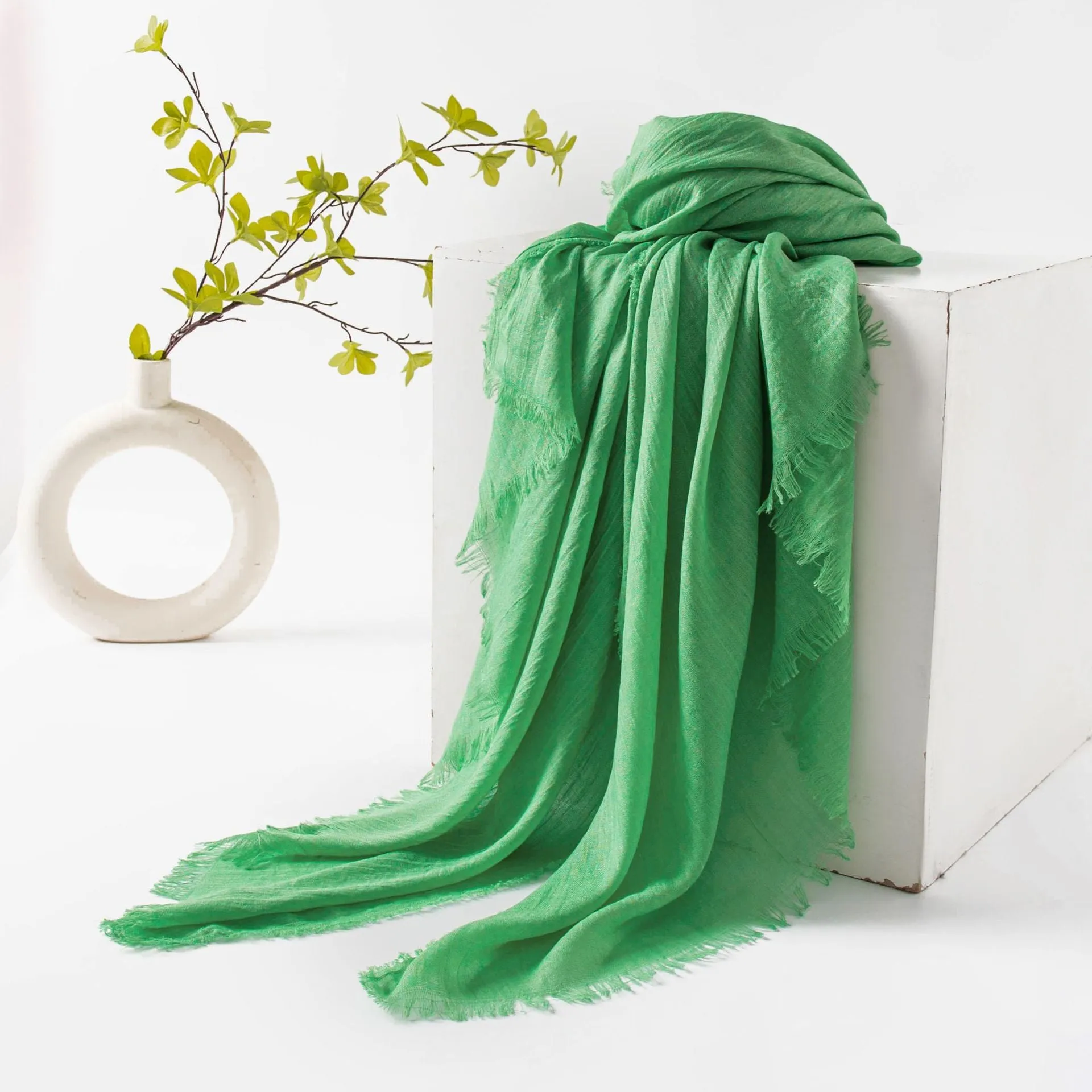 FH24-5559 Cotton and linen scarf for women in spring and autumn hijab  plain hijab  hijab/tudung