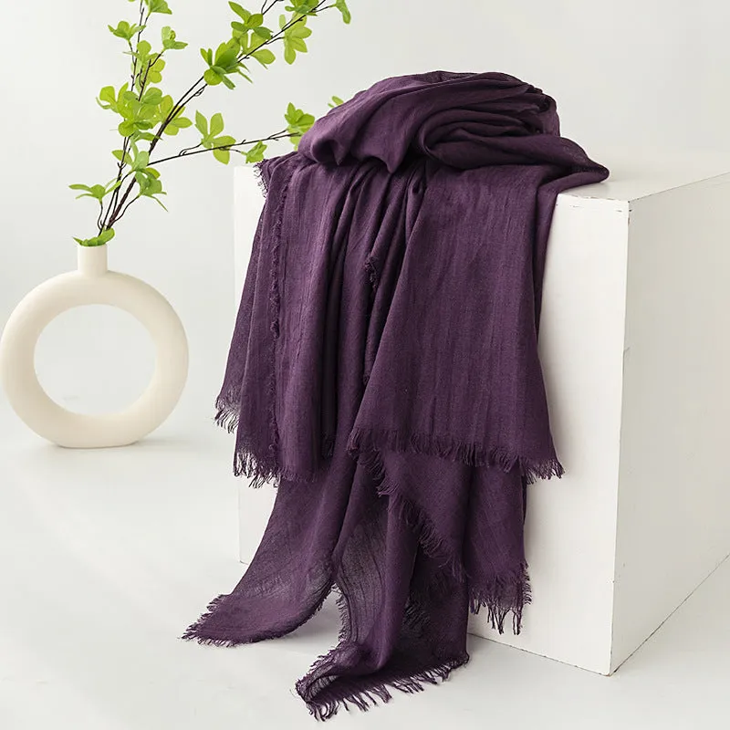 FH24-5559 Cotton and linen scarf for women in spring and autumn hijab  plain hijab  hijab/tudung