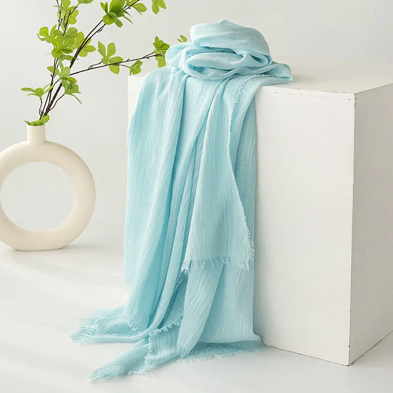 FH24-5559 Cotton and linen scarf for women in spring and autumn hijab  plain hijab  hijab/tudung