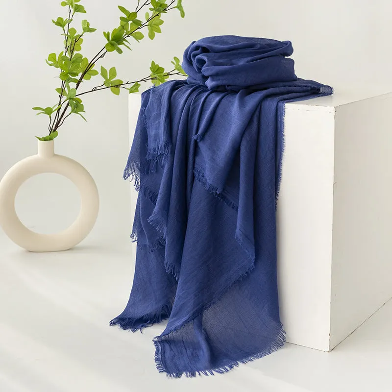 FH24-5559 Cotton and linen scarf for women in spring and autumn hijab  plain hijab  hijab/tudung