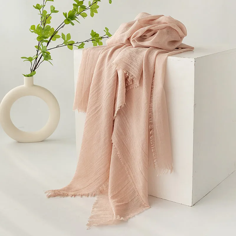 FH24-5559 Cotton and linen scarf for women in spring and autumn hijab  plain hijab  hijab/tudung