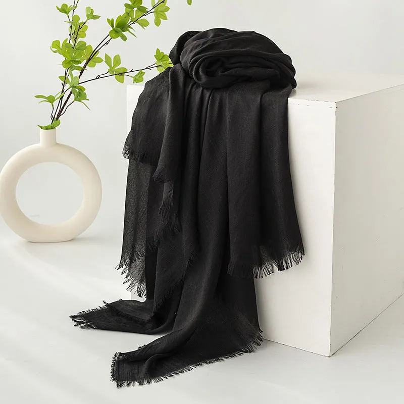 FH24-5559 Cotton and linen scarf for women in spring and autumn hijab  plain hijab  hijab/tudung