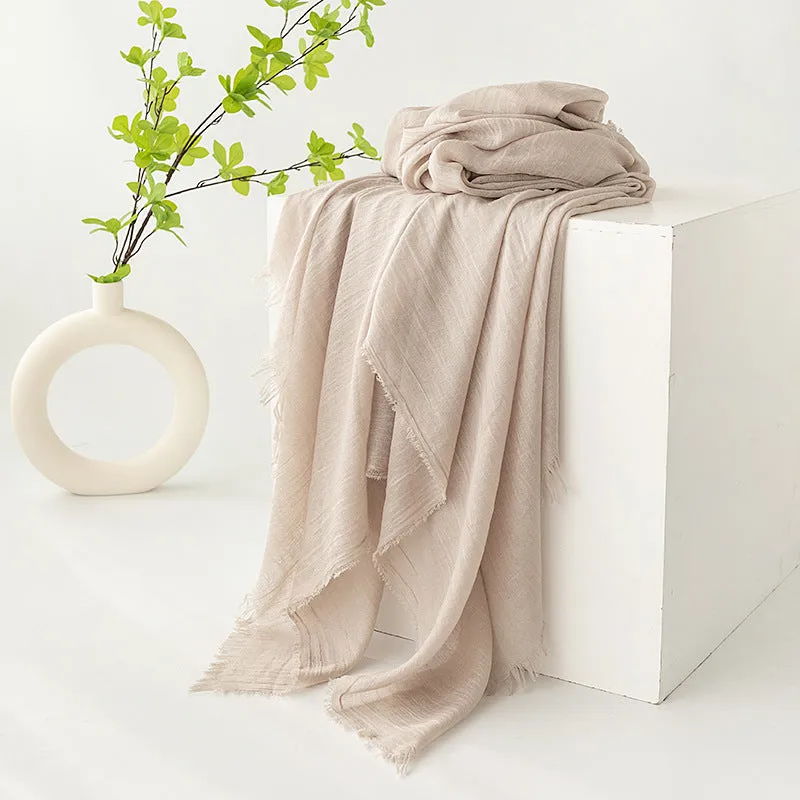 FH24-5559 Cotton and linen scarf for women in spring and autumn hijab  plain hijab  hijab/tudung