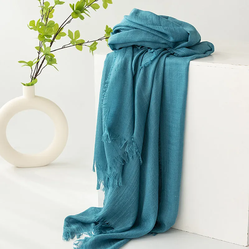 FH24-5559 Cotton and linen scarf for women in spring and autumn hijab  plain hijab  hijab/tudung