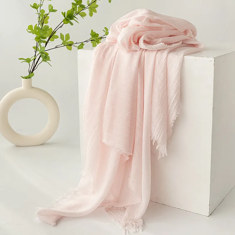 FH24-5559 Cotton and linen scarf for women in spring and autumn hijab  plain hijab  hijab/tudung