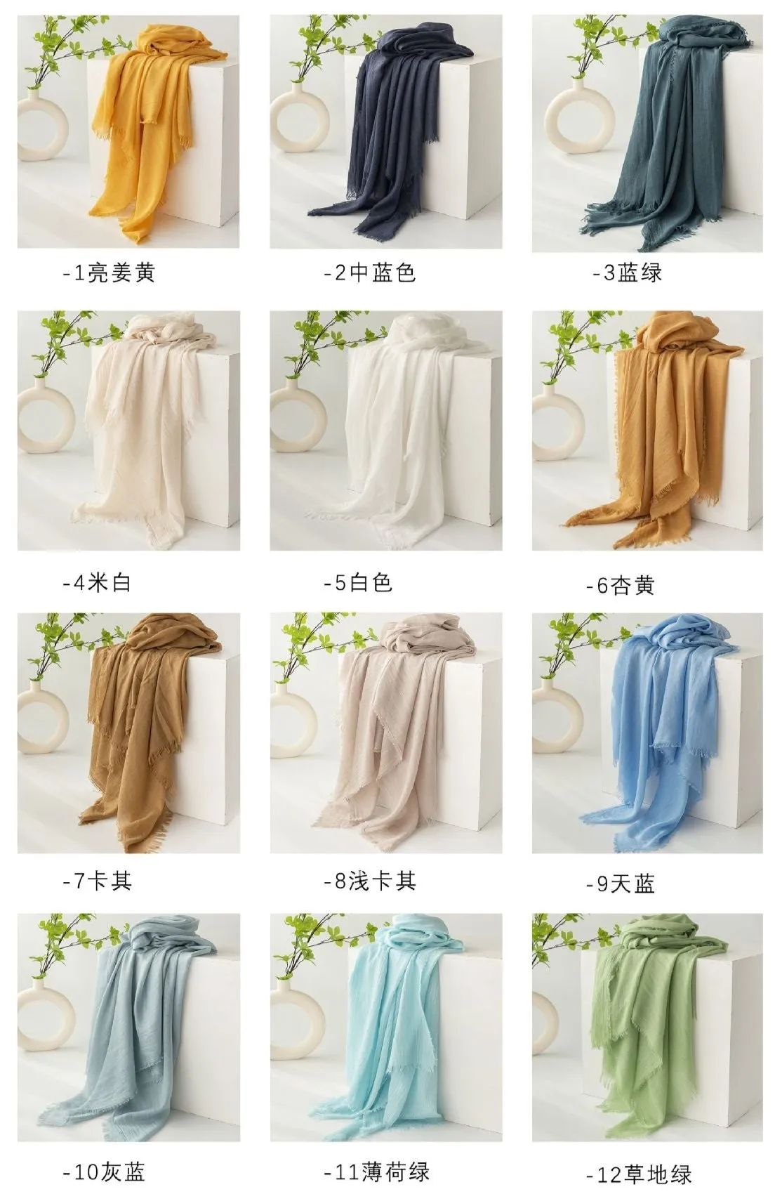 FH24-5559 Cotton and linen scarf for women in spring and autumn hijab  plain hijab  hijab/tudung