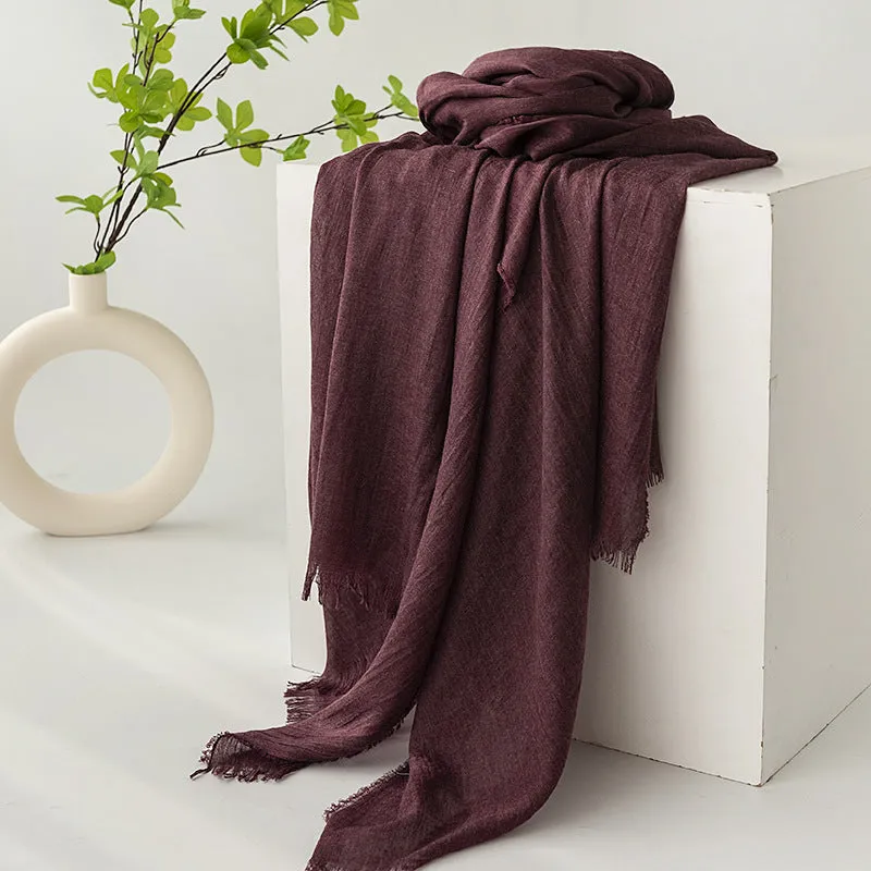 FH24-5559 Cotton and linen scarf for women in spring and autumn hijab  plain hijab  hijab/tudung