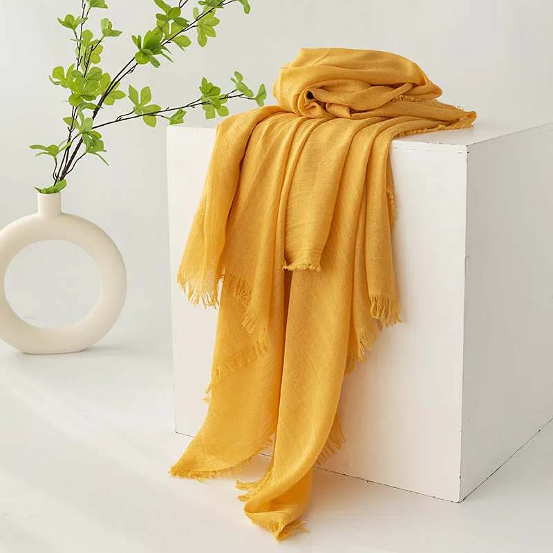 FH24-5559 Cotton and linen scarf for women in spring and autumn hijab  plain hijab  hijab/tudung