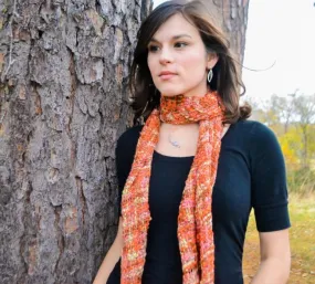 Fiery October Silk Scarf