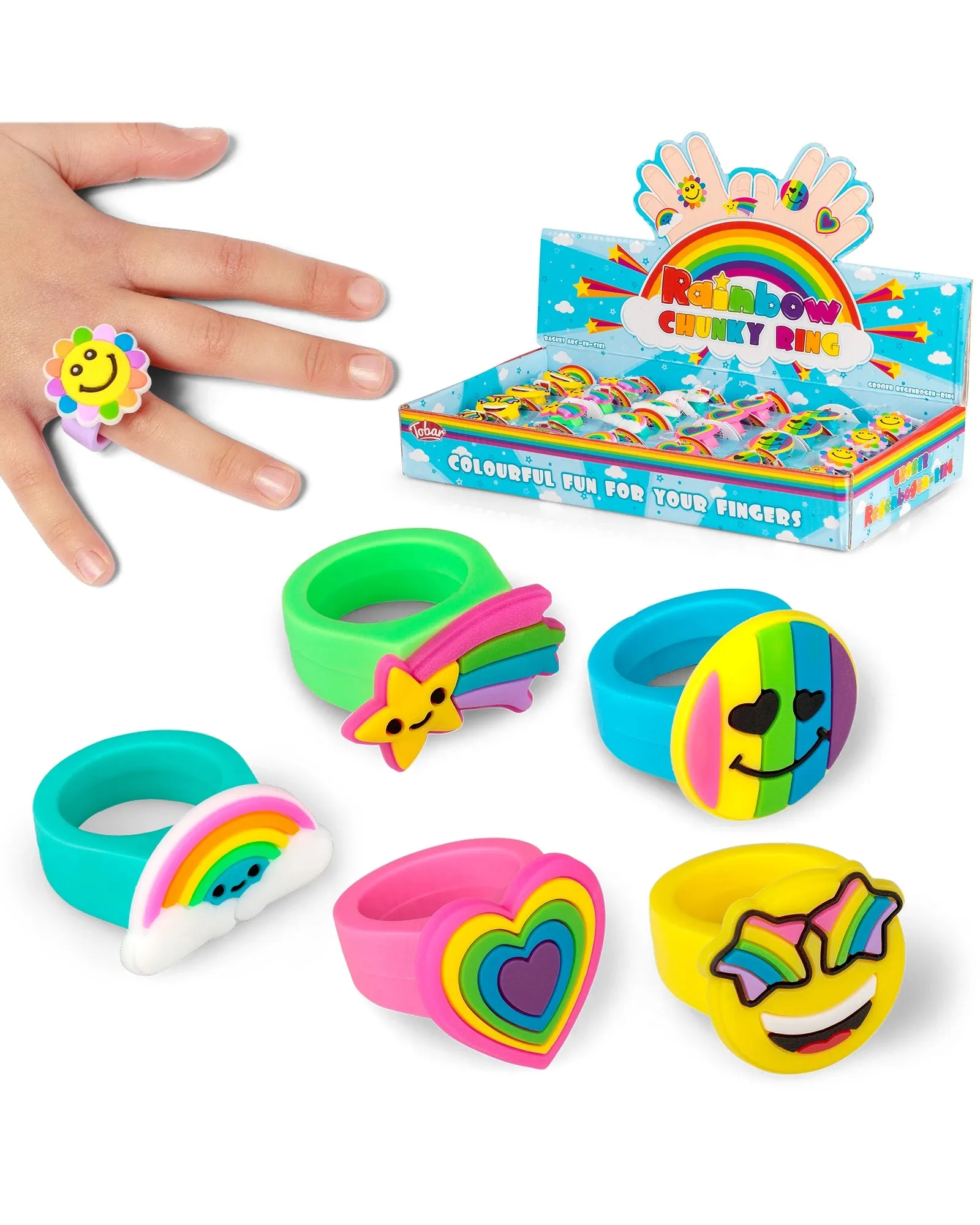 Fizz Fun Rainbow Chunky Ring - Assorted