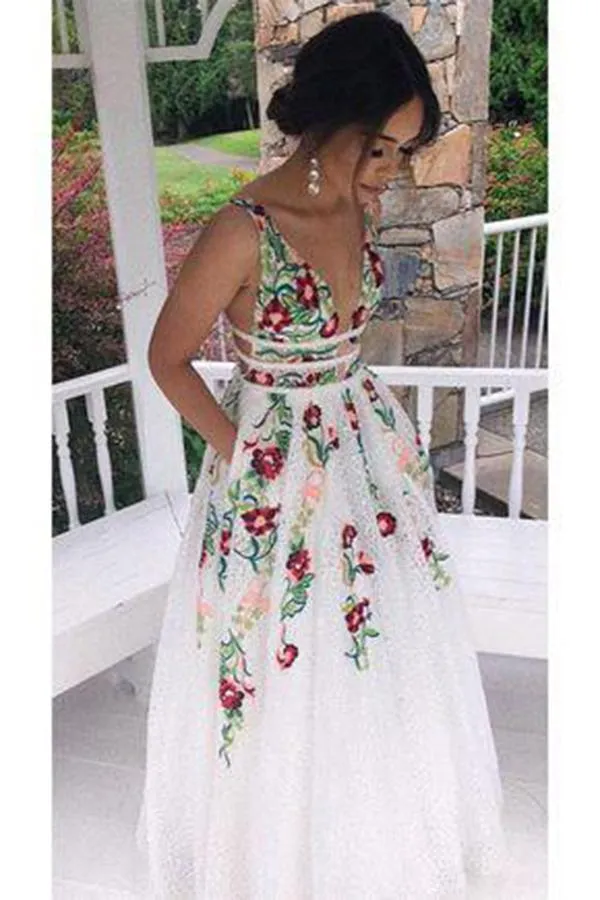 Floral Prom Dress, Formal Ball Dress, Evening Dress, Dance Dresses, School Party Gown, PC0821