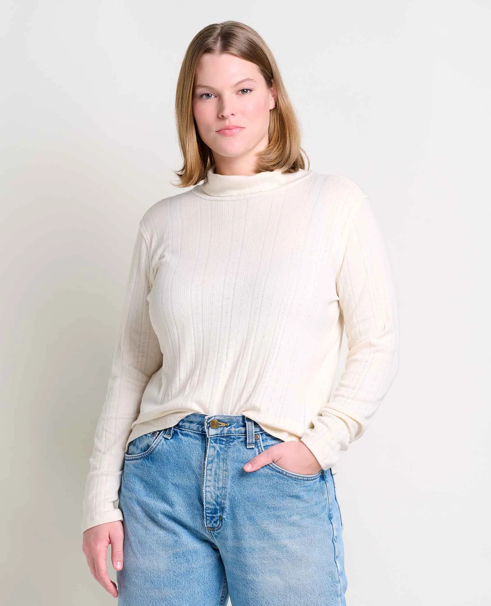 Foothill Pointelle Long Sleeve T-Neck