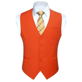 Formal Suit Vest - ORANGE