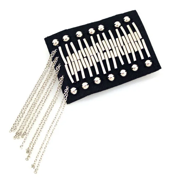 Fringed Rectangle Epaulet with Metal Tubes