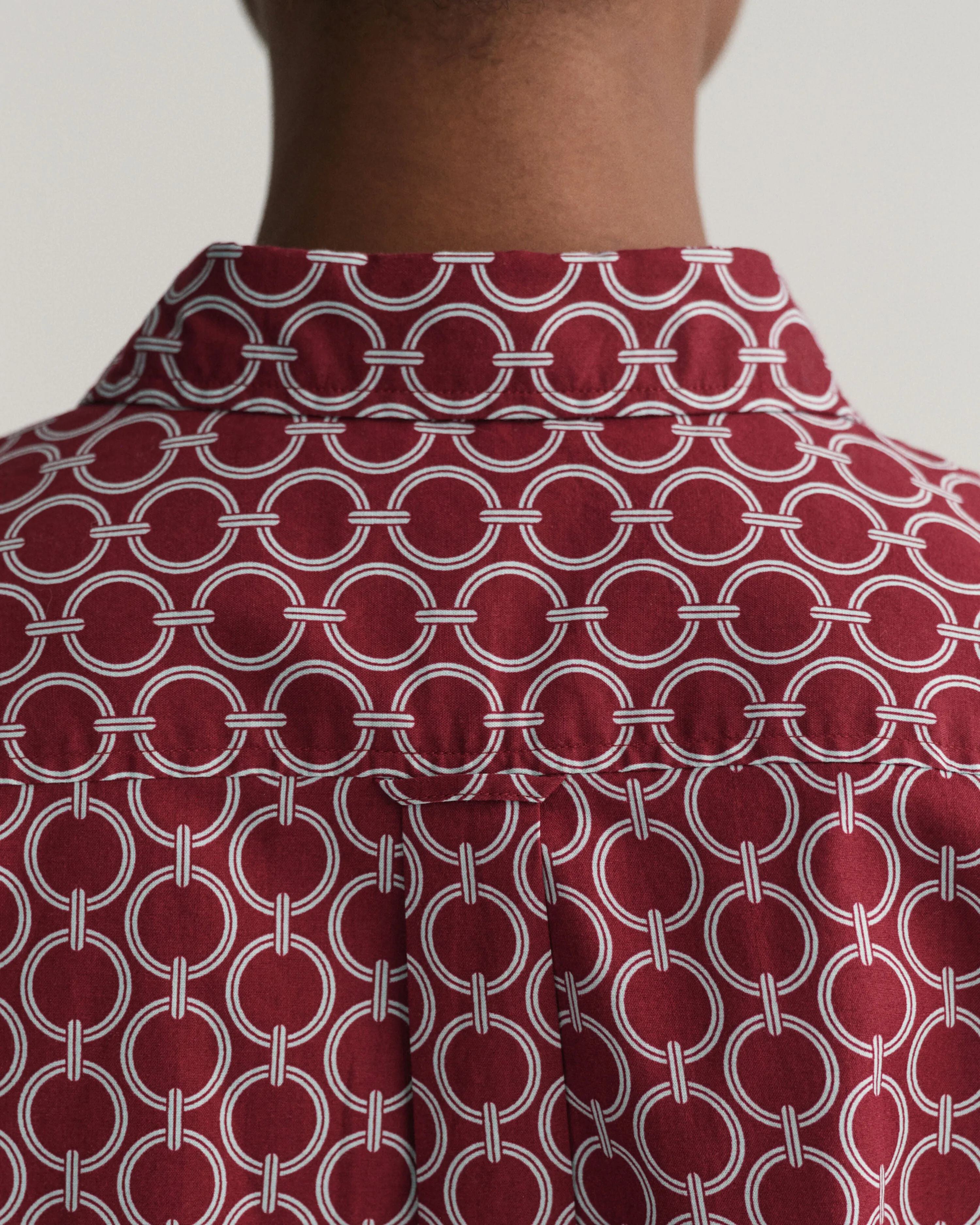 GANT Regular Fit Geometric Cotton Voile Shirt 0249 Plumped Red