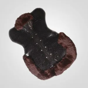 Gel-Eze Gel Sheepskin Trimmed Saddle Pad - Black/Mocca