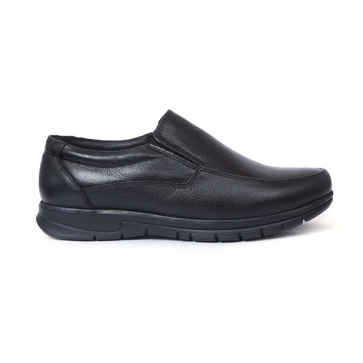 Genuine Leather Mens Slip Ons L – 02 in Black