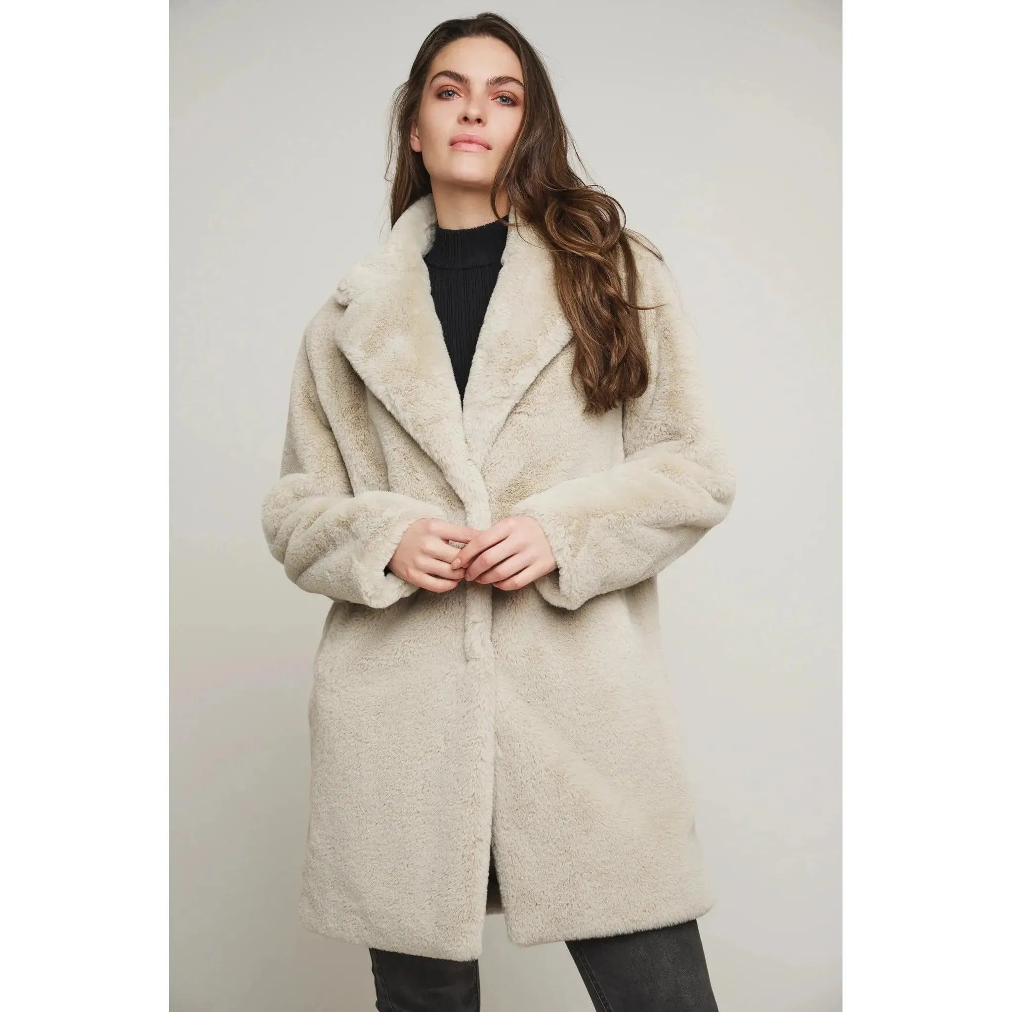 Geppe Midi Legnth Faux Fur Jacket Birch