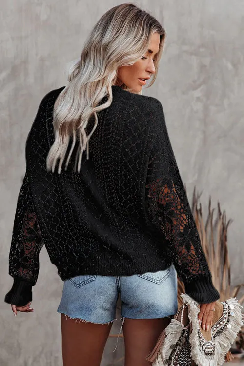 Get The Look Lace Hollow-Out Knit Sweater