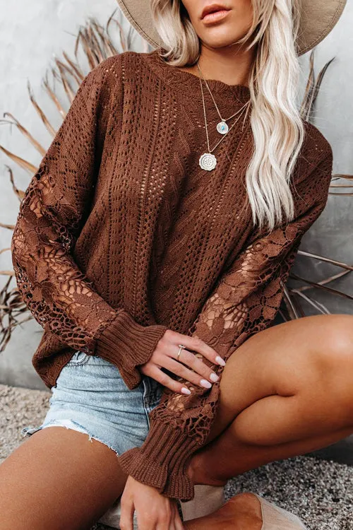 Get The Look Lace Hollow-Out Knit Sweater