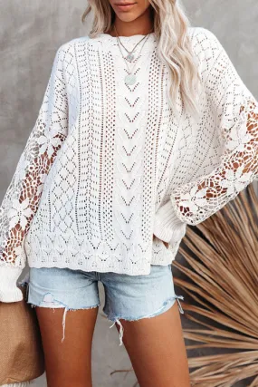 Get The Look Lace Hollow-Out Knit Sweater