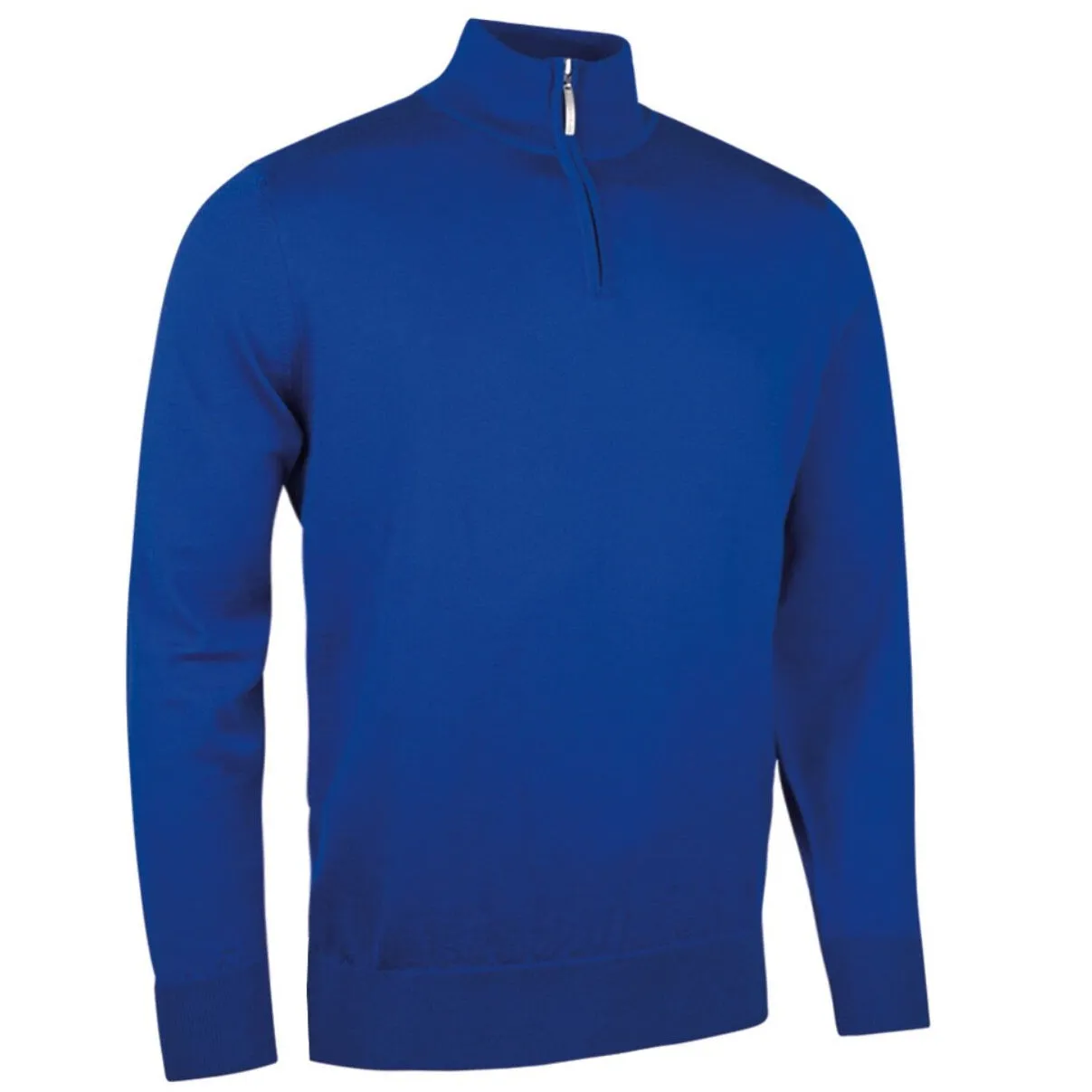 GLENMUIR Jasper Quarter Zip Merino Wool Sweater - Mens - Ascot Blue