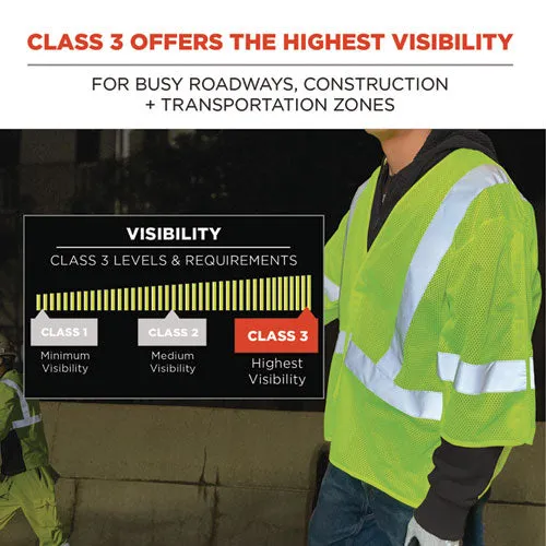 Glowear 8315ba Class 3 Hi-vis Breakaway Safety Vest, 4x-large To 5x-large, Lime, Ships In 1-3 Business Days